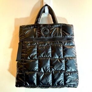 PAJAR North South Tote Quilted Puffy Top Handle Crossbody Strap Back Pocket